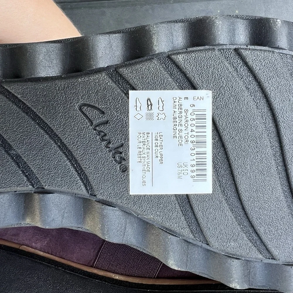 Clarks Collection Sharon Dolly Loafer Purple Suede Women's Size 7.5M Slip On NEW - Picture 7 of 9